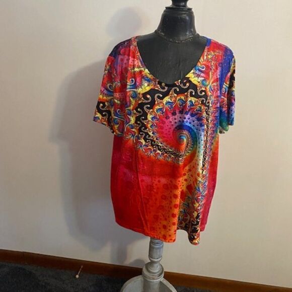 Just Fashion Now Multi-color graphic t-shirt, size  XXL - Picture 1 of 3